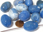 6 Beads - Agate onyx gemstone beads Large heavy size faceted agate onyx blue color mix tones cylinder gemstone pendant beads lot - GM199K