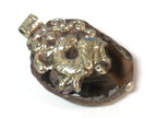 Beautiful Tibetan earthy agate gemstone pendant with deer butterfly reversible design - PM206D