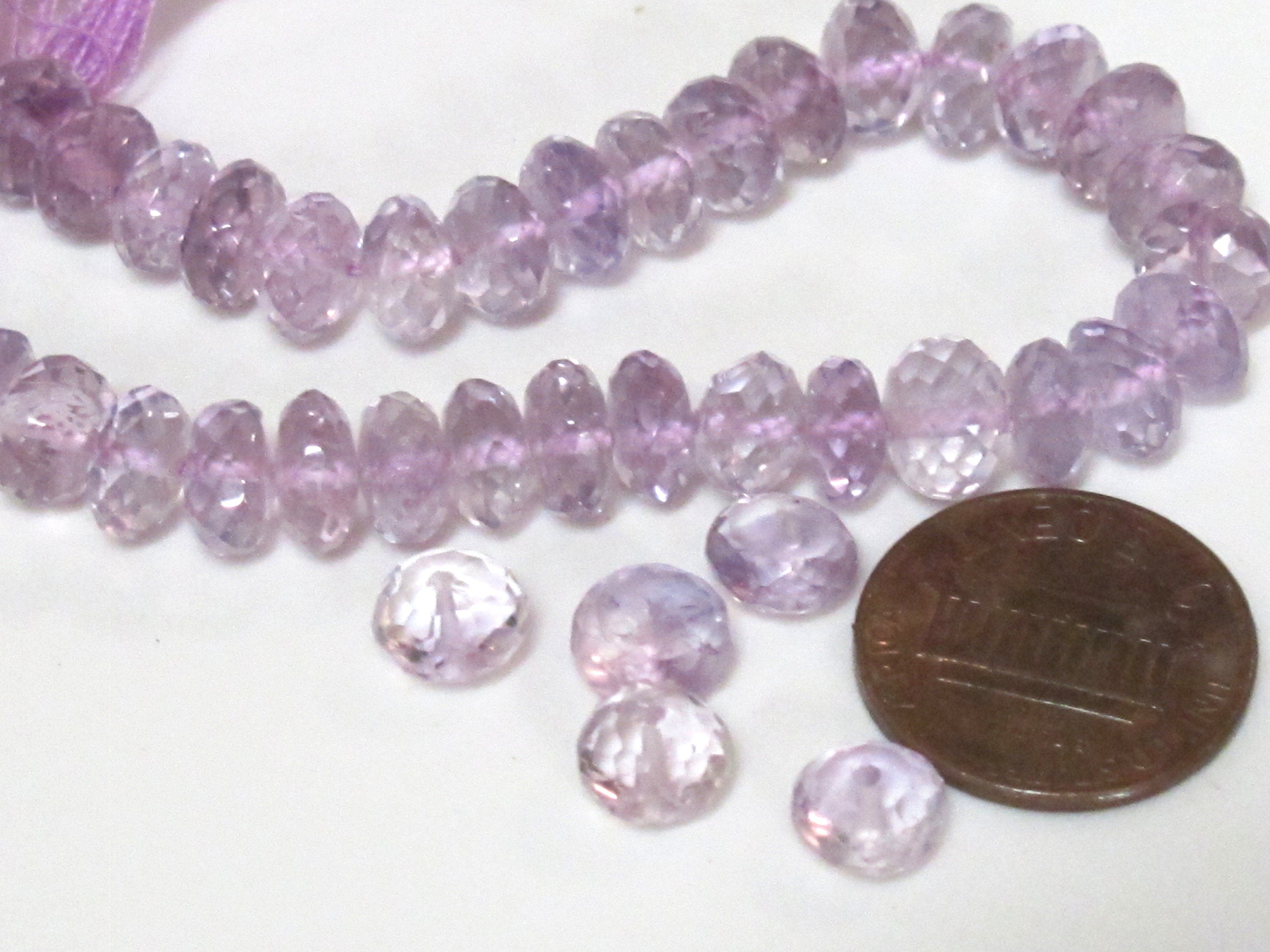 8 beads - High Quality Microfaceted amethyst gemstone rondelle beads - GM236T