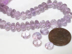 8 beads - High Quality Microfaceted amethyst gemstone rondelle beads - GM236T