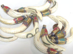 1 Pendant - Tibetan Brass encased Naga Conch shell pendant with turquoise inlay - SP064