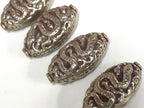 1 Bead - Large Reversible Tibetan silver color finish filigree snake design focal pendant bead - BD395K