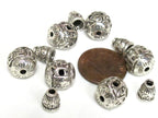 1 Guru bead set - Tibetan silver 3 hole Om mantra 10-11 mm size Guru Bead with Om mantra column bead - GB069