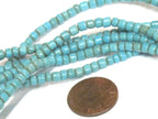 1 full strand - 24 inches long - Ghana blue color african glass beads - 150 plus beads - AB004