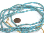 1 full strand - 24 inches long - Ghana blue color african glass beads - 150 plus beads - AB004
