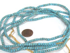 1 full strand - 24 inches long - Ghana blue color african glass beads - 150 plus beads - AB004