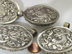1 pendant - Large Ethnic Tibetan Nepal antiqued silver finish naga conch shell pendant with flower design - PM547G