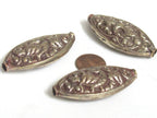 1 Bead - Dual sided large size Tibetan antiqued silver finish eagle phoenix bird carving repousse bead from Nepal - BD248K