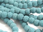 10 Beads - Round oval shape aqua greenish blue color Lava beads 10 mm size - NB107K