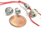 1 Guru Bead - 3 hole spotted dalmatian jasper gemstone 10 mm Guru bead with column Bead - GB008K