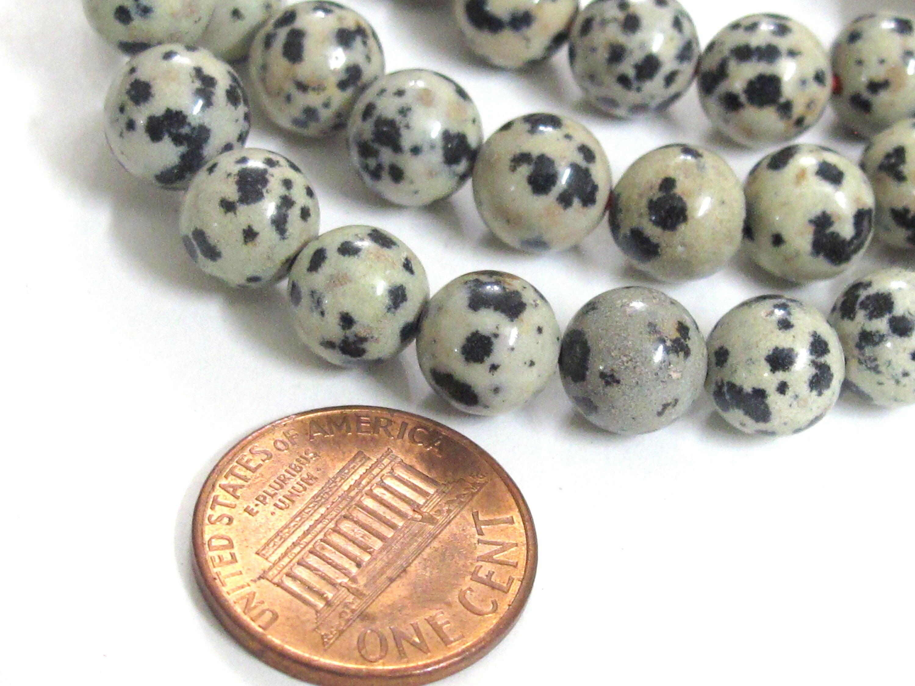 10 Beads - 8 mm round shape Dalmatian Jasper gemstone beads - GB008M