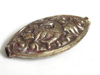 1 Bead - Dual sided large size Tibetan antiqued silver finish eagle phoenix bird carving repousse bead from Nepal - BD248K