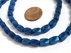 50 beads - Electrifying cool Blue color non magnetic hematite gemstone Beads - 1 strand - GM326K