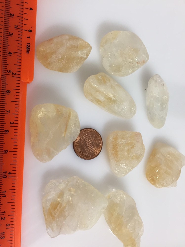 4 BEADS - Tibetan gemstone beads medium nuggets Raw citrine gemstone nugget beads - GM269D