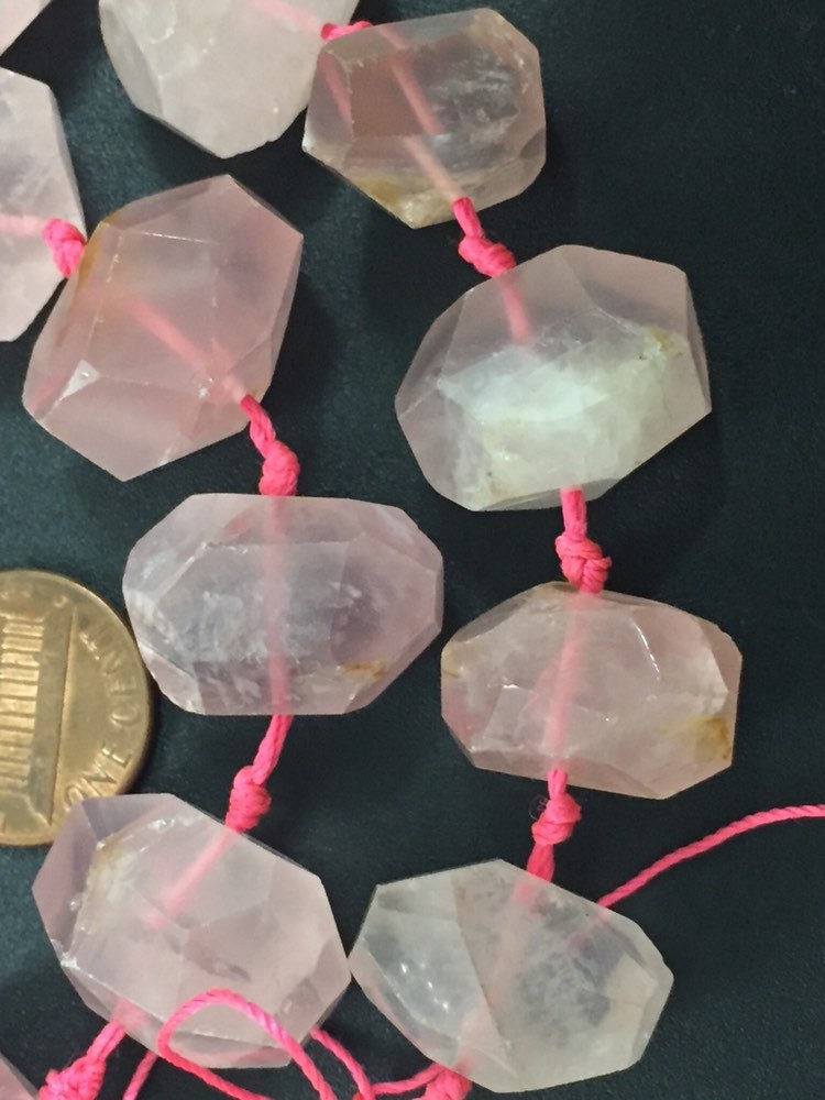 4 beads set - Pink quartz beads from Nepal - GM271K