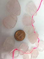 4 beads set - Pink quartz triangular shape gemstone beads - GM326K