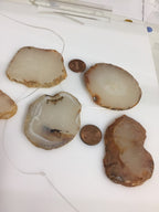 1 Agate bead slice - Raw freeform agate gemstone slice beads hole drilled -great for wire wrapping GM265G