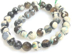 1 full strand Tibetan gemstone beads Tibetan agate beads faceted round shape 10 mm - GM222K