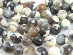 1 full strand Tibetan gemstone beads Tibetan agate beads faceted round shape 10 mm - GM222K