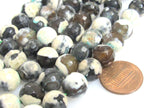 1 full strand Tibetan gemstone beads Tibetan agate beads faceted round shape 10 mm - GM222K