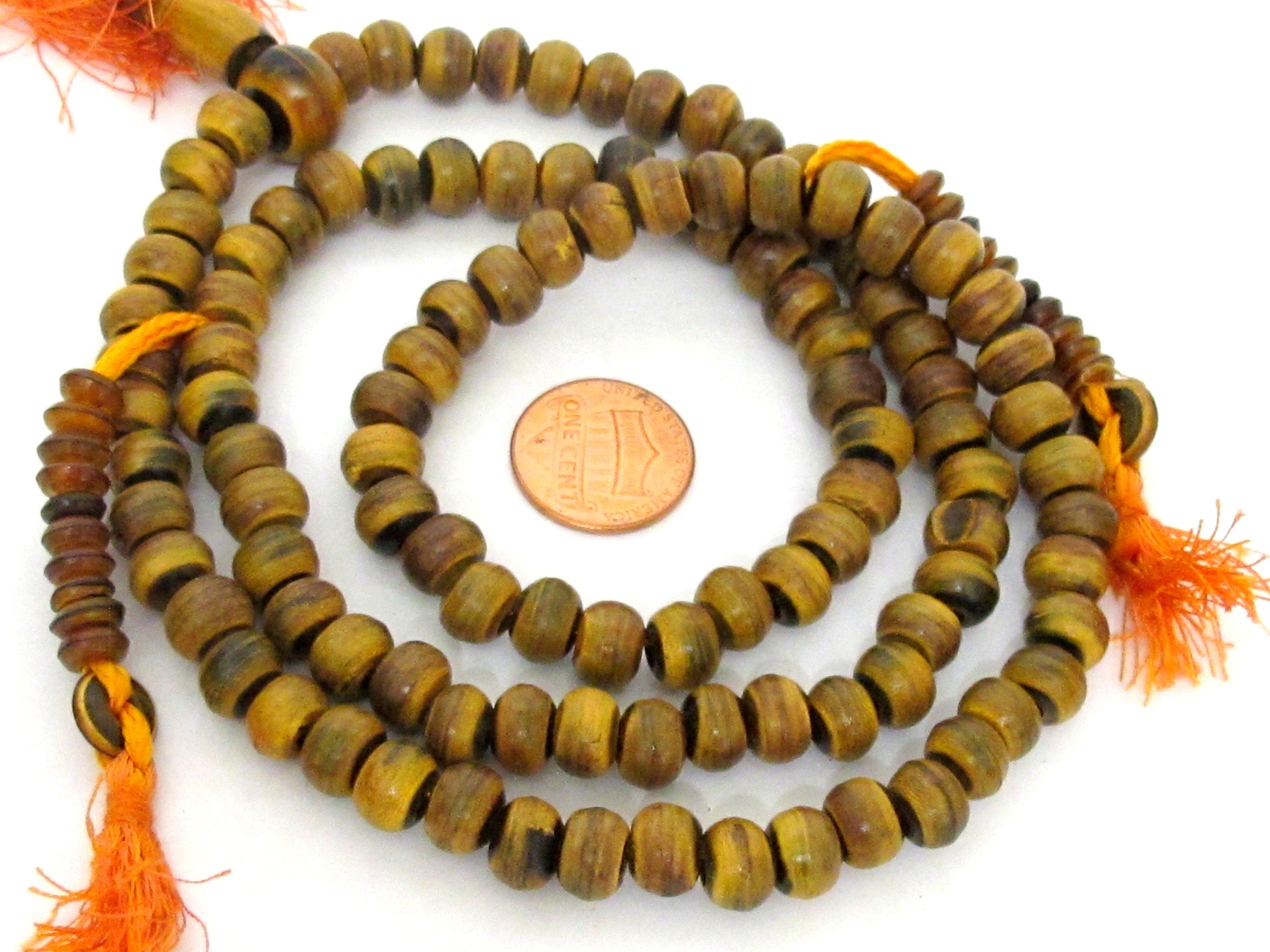 108 mala BEADS - Tibetan 108 horn recycled cattle bone mala beads with guru bead and counters mala - horn beads - ML129A