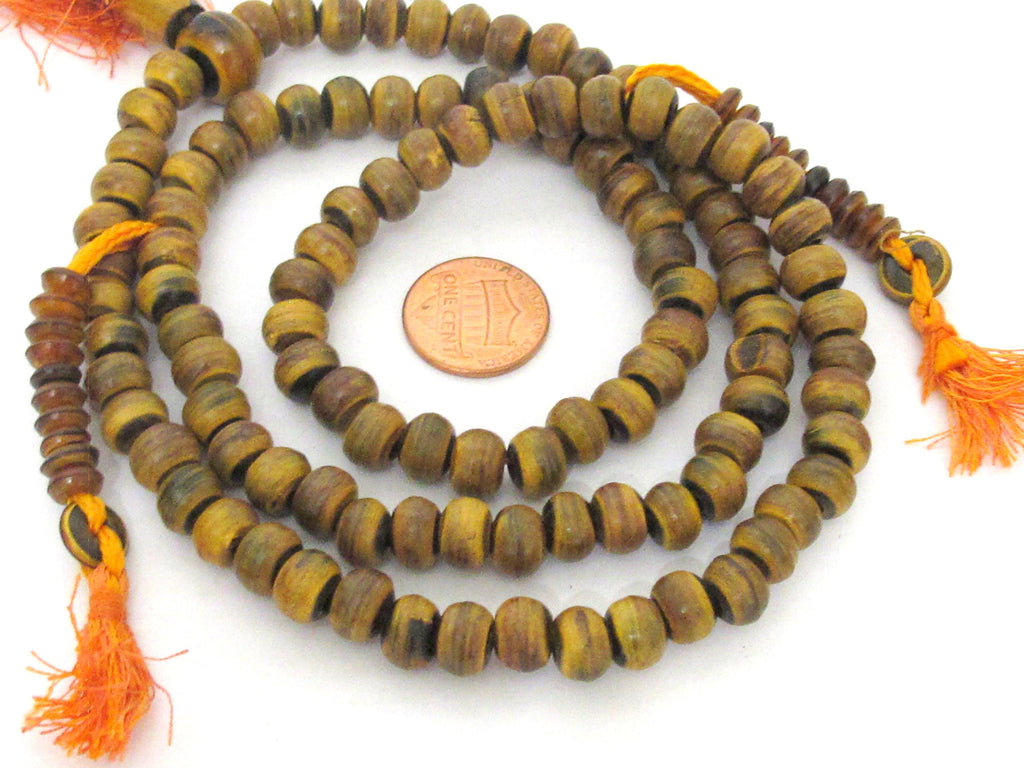 108 mala BEADS - Tibetan 108 horn recycled cattle bone mala beads with guru bead and counters mala - horn beads - ML129A