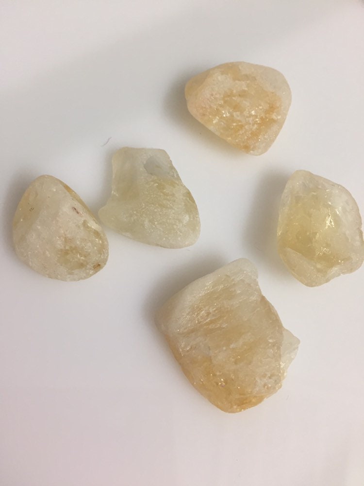 4 BEADS - Tibetan gemstone beads medium nuggets Raw citrine gemstone nugget beads - GM269D