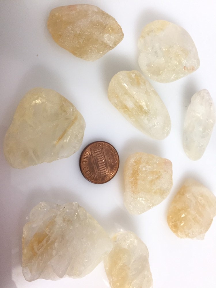 4 BEADS - Tibetan gemstone beads medium nuggets Raw citrine gemstone nugget beads - GM269D