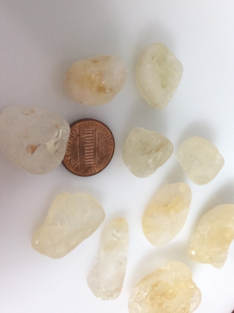 4 BEADS - Tibetan gemstone beads smaller nuggets Raw citrine gemstone nugget beads - GM269E