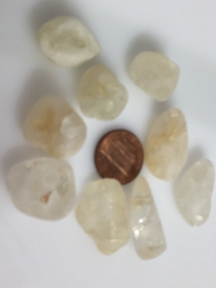 4 BEADS - Tibetan gemstone beads smaller nuggets Raw citrine gemstone nugget beads - GM269E