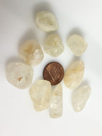 4 BEADS - Tibetan gemstone beads smaller nuggets Raw citrine gemstone nugget beads - GM269E