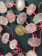 4 beads set - Pink quartz beads from Nepal - GM271K