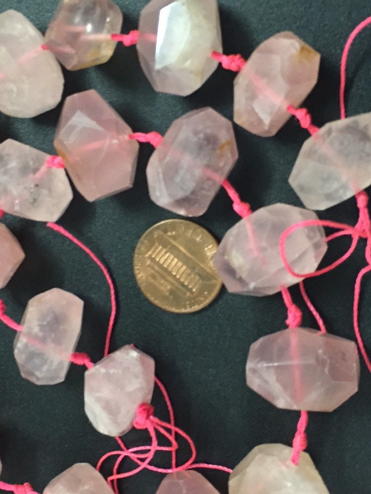 4 beads set - Pink quartz beads from Nepal - GM271K