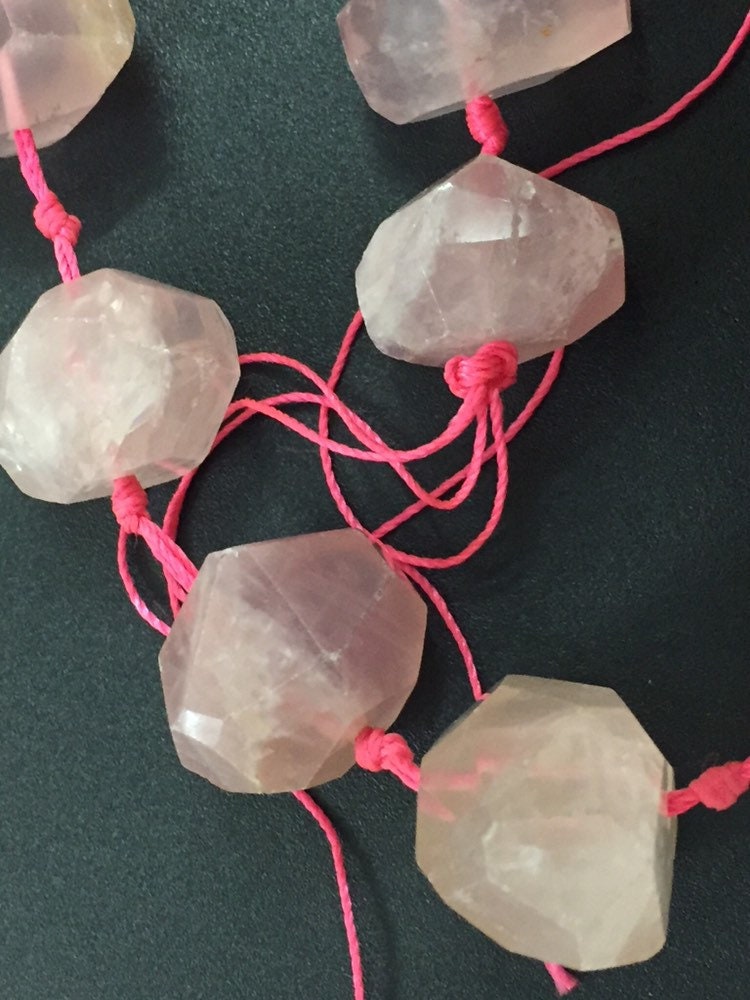 4 beads set - Pink quartz beads from Nepal - GM271K