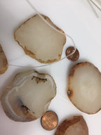 1 Agate bead slice - Raw freeform agate gemstone slice beads hole drilled -great for wire wrapping GM265G