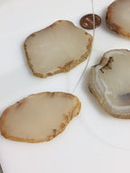 1 Agate bead slice - Raw freeform agate gemstone slice beads hole drilled -great for wire wrapping GM265G