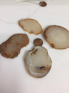 1 Agate bead slice - Raw freeform agate gemstone slice beads hole drilled -great for wire wrapping GM265G