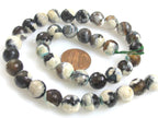 1 full strand Tibetan gemstone beads Tibetan agate beads faceted round shape 10 mm - GM222K
