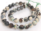 1 full strand Tibetan gemstone beads Tibetan agate beads faceted round shape 10 mm - GM222K
