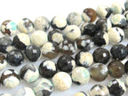 1 full strand Tibetan gemstone beads Tibetan agate beads faceted round shape 10 mm - GM222K