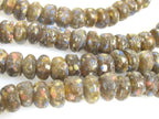 10 BEADS - African glass beads - African recycled glass donut shape beads honey brown color - AB071