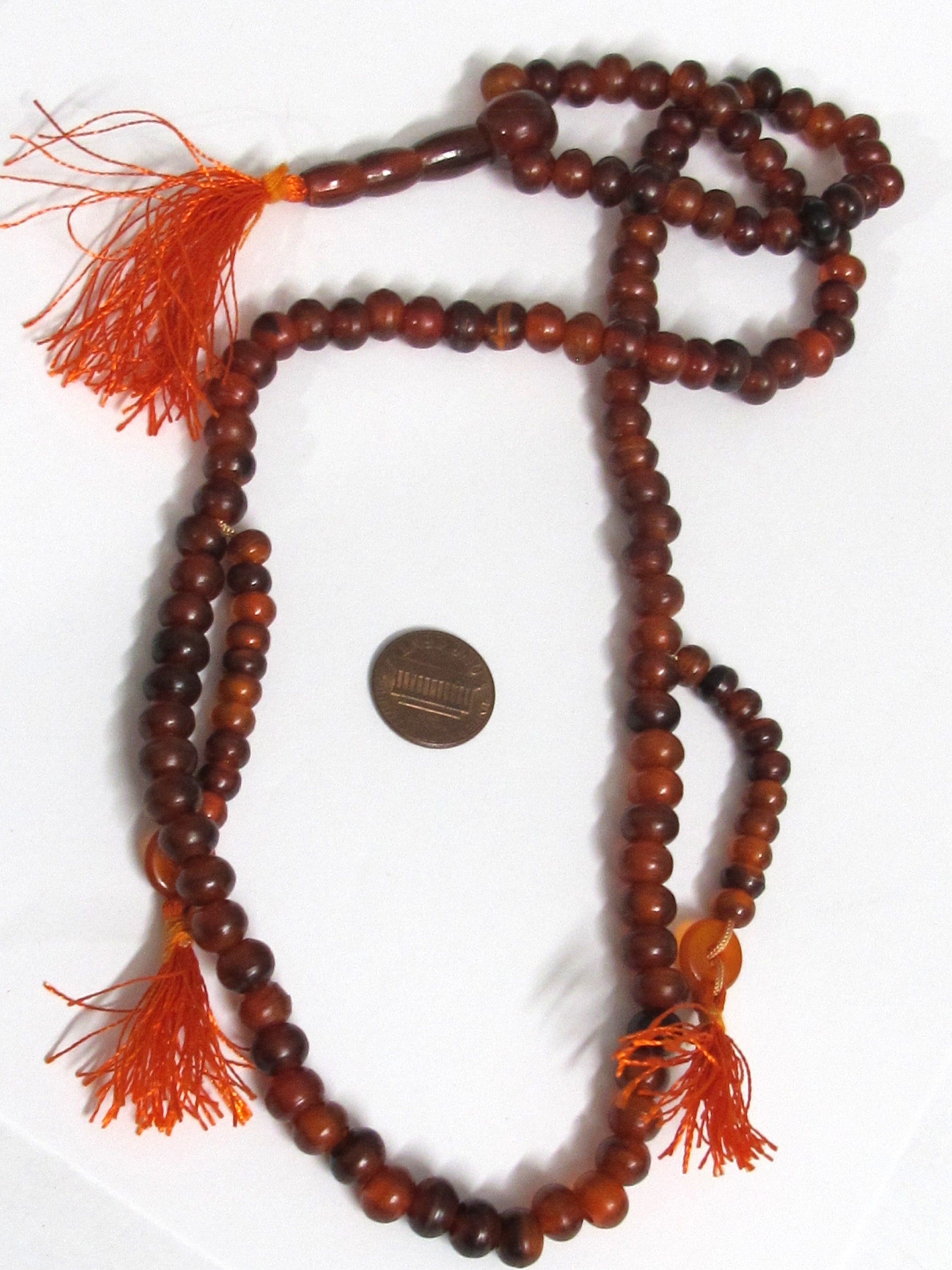 108 beads - Tibetan 108 mala beads guru bead counter supplies -mala making reddish upcycled cattle horn beads - ML124A