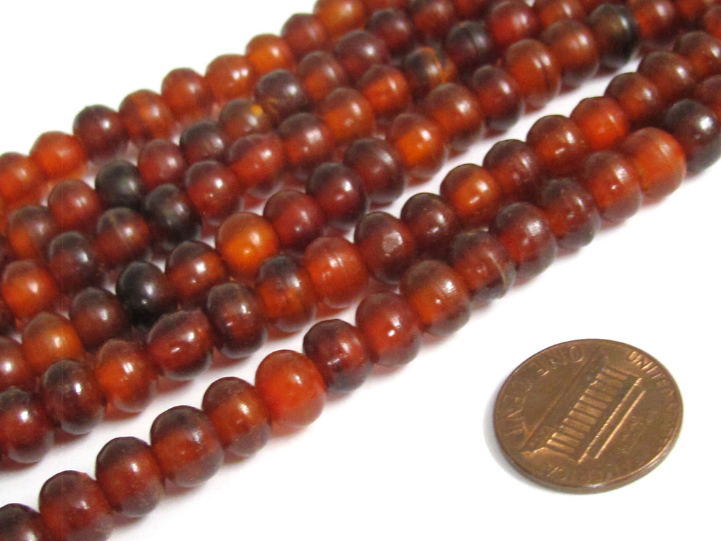 108 beads - Tibetan 108 mala beads guru bead counter supplies -mala making reddish upcycled cattle horn beads - ML124A