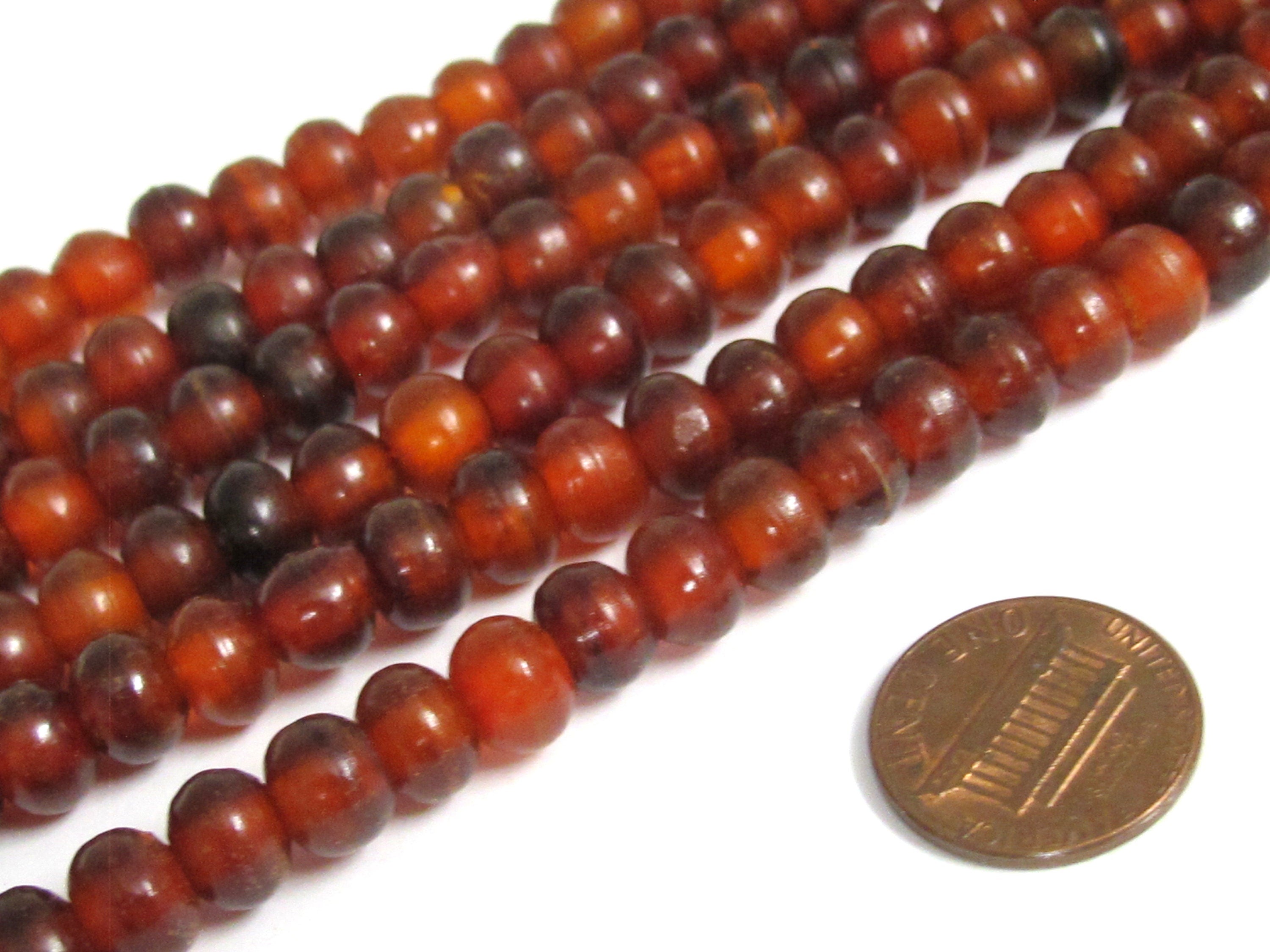 108 beads - Tibetan 108 mala beads guru bead counter supplies -mala making reddish upcycled cattle horn beads - ML124A