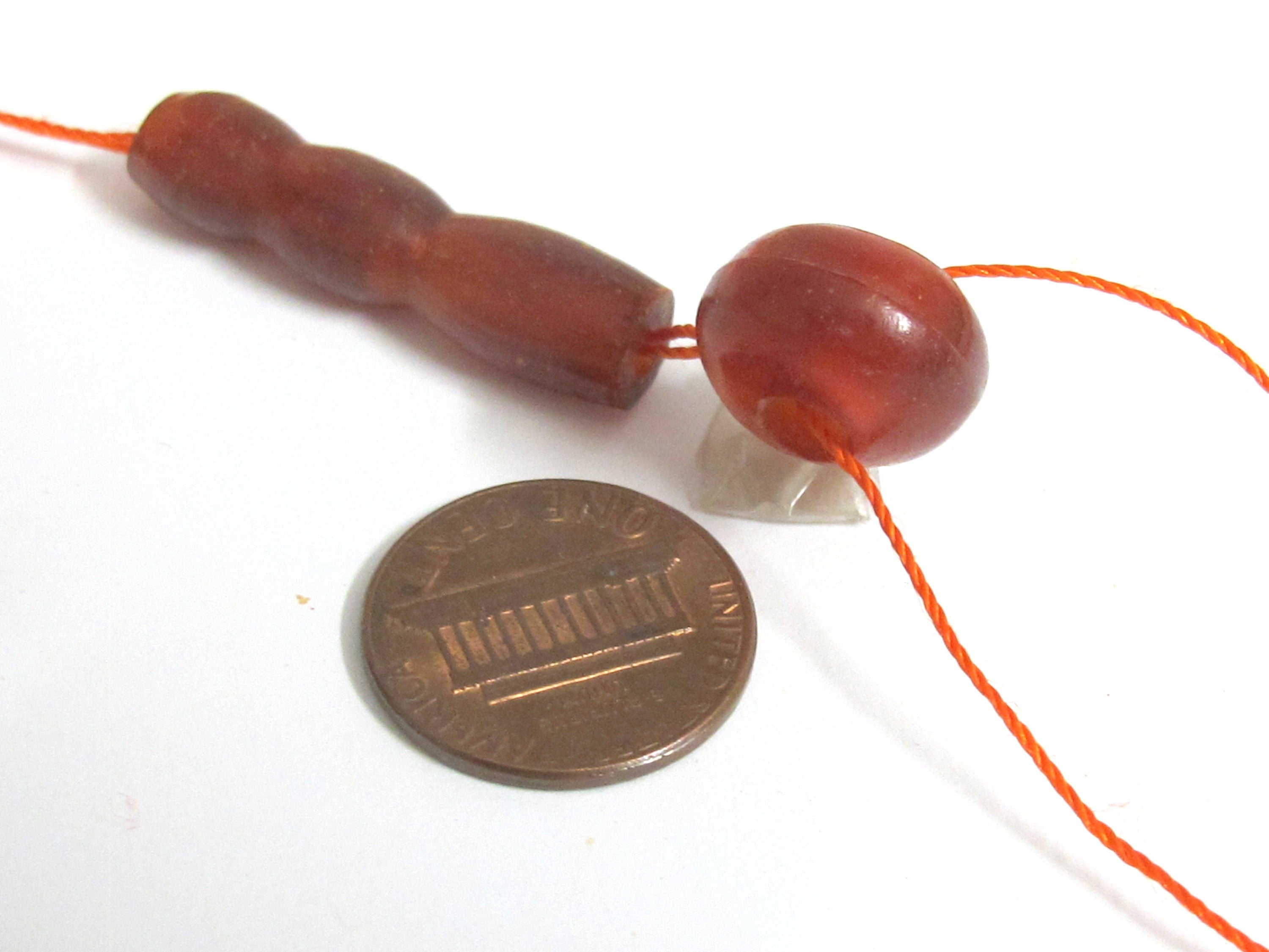 1 Guru bead - Mala making supply recycled cattle horn Tibetan Guru bead 3 hole bead with column bead - ML124G
