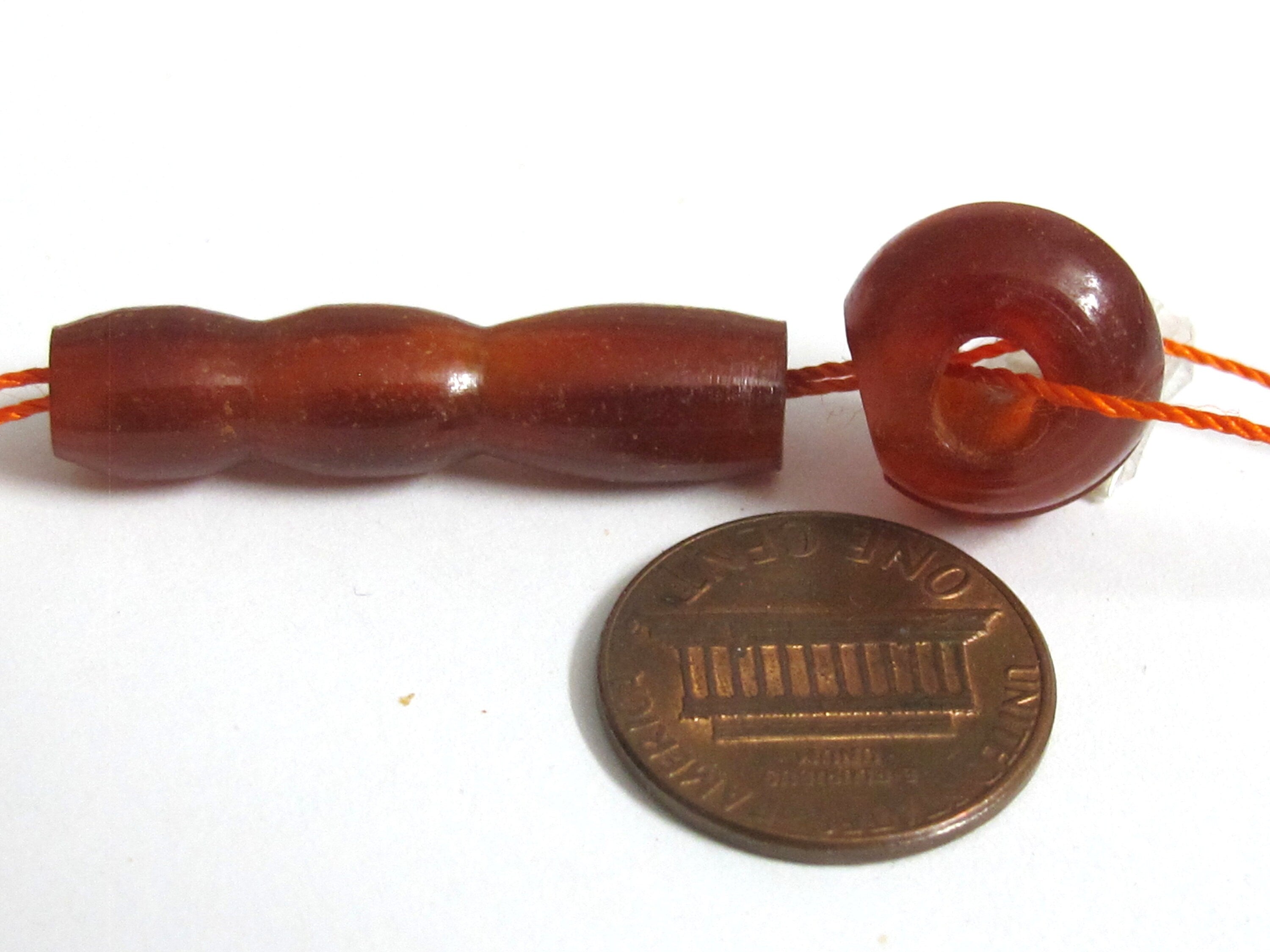 1 Guru bead - Mala making supply recycled cattle horn Tibetan Guru bead 3 hole bead with column bead - ML124G
