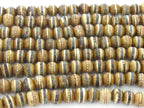 20 beads - 8 mm Tibetan brown color bone mala beads with turquoise brass inlay beads supply Tibetan beads Nepal bone beads ML128B