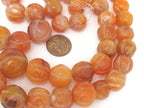 5 beads - Old Nepal Himalayan Carnelian melon shape gemstone beads naga beads medium size 12 mm to 18 mm - GM026K