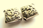 1 Bead - Tibetan OM bead tibetan silver beads om ohm mantra beads nepal beads antiqued silver finish square kite shape nepalbeadshop BD094