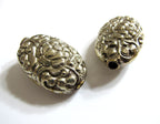 1 Bead - Lotus beads Ethnic tibetan silver bead Nepal bead Large Tibetan silver repousse lotus floral design focal bead- BD460